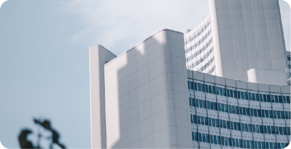Modern white building facade